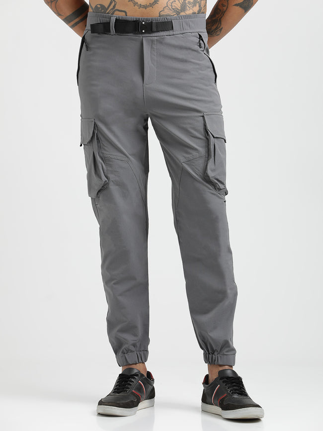 Men Cargo Joggers with Multi-Pocket Design
