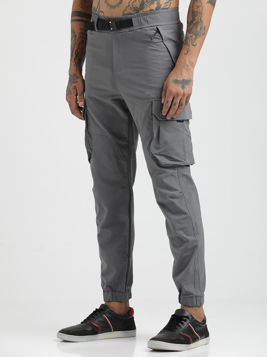 Men Cargo Joggers with Multi-Pocket Design