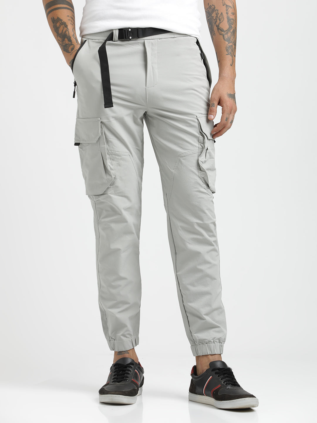 Men Cargo Joggers with Multi-Pocket Design