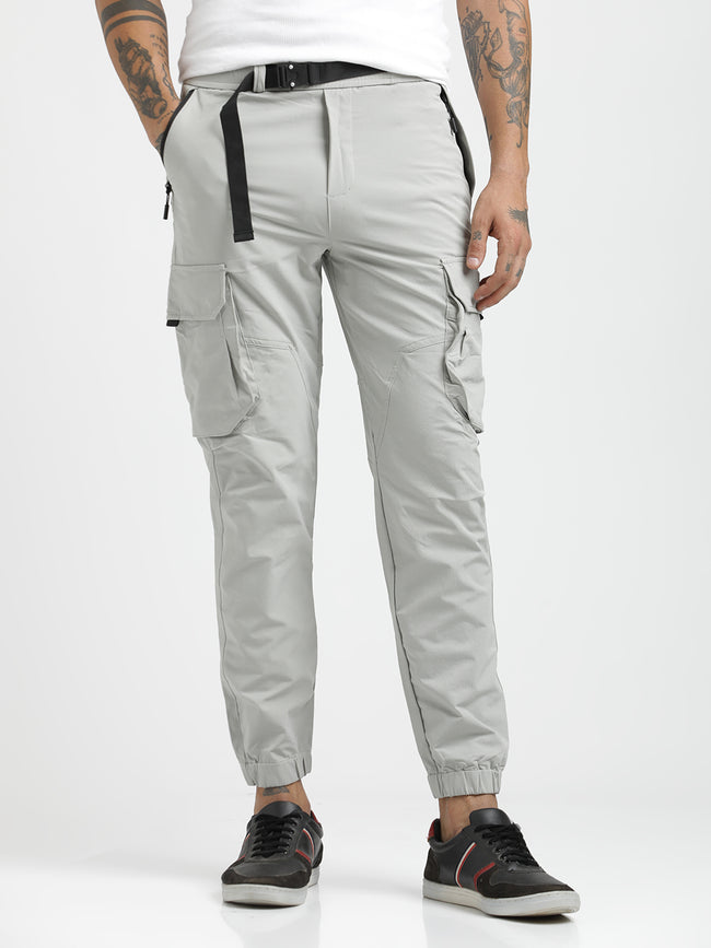 Men Cargo Joggers with Multi-Pocket Design