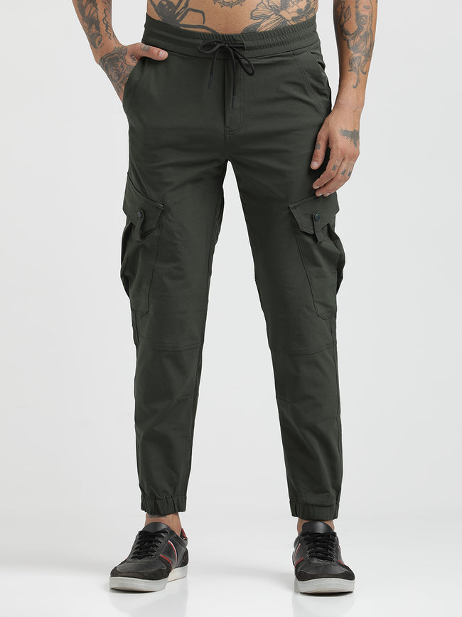 Men Utility Trousers with Elastic Edges