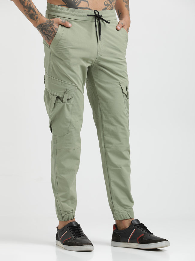Men Utility Trousers with Elastic Edges