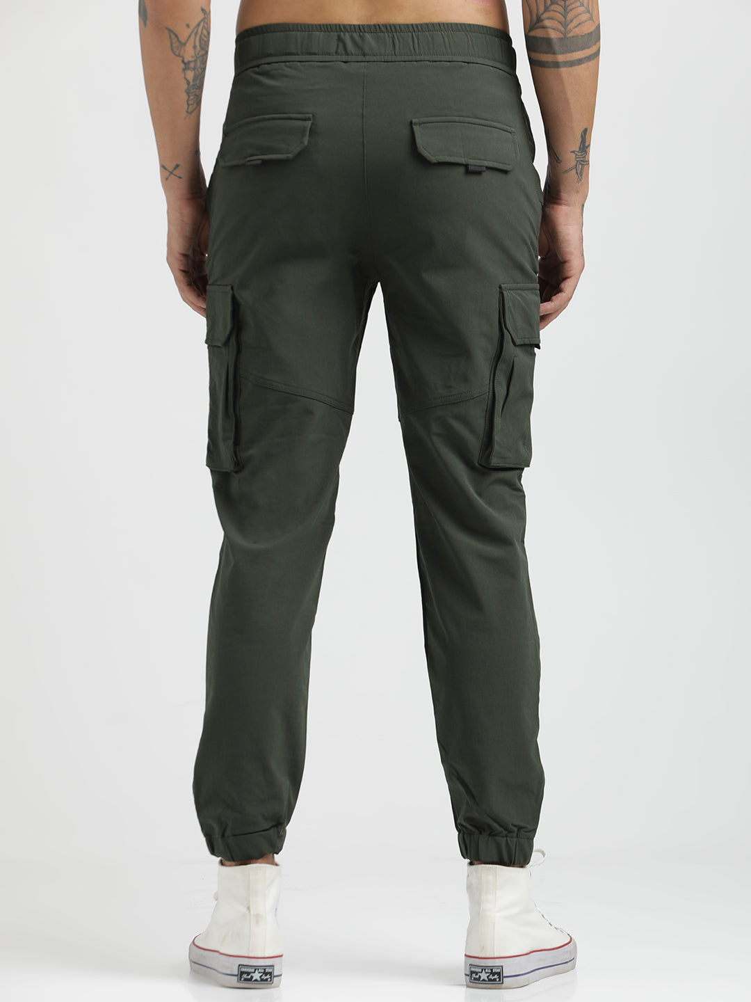 Men Cargo Joggers with Multi-Pocket Design