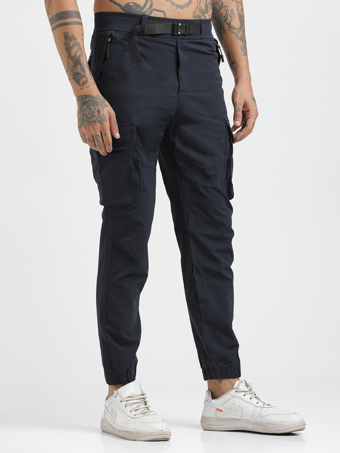 Men Cargo Joggers with Multi-Pocket Design
