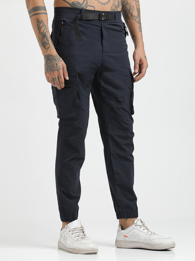 Men Cargo Joggers with Multi-Pocket Design