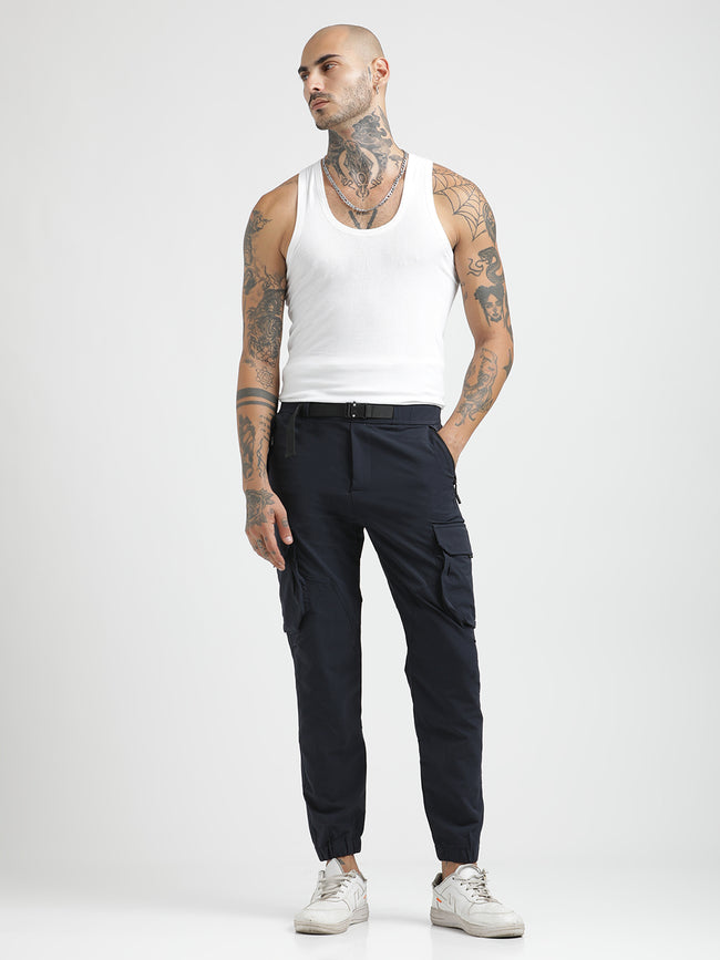 Men Cargo Joggers with Multi-Pocket Design