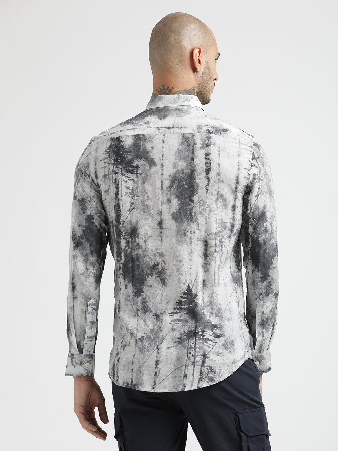 Men Slim Fit Nylon Shirt