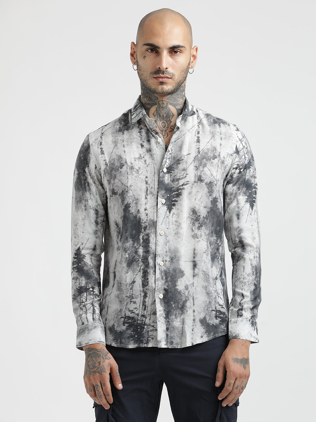 Men Slim Fit Nylon Shirt