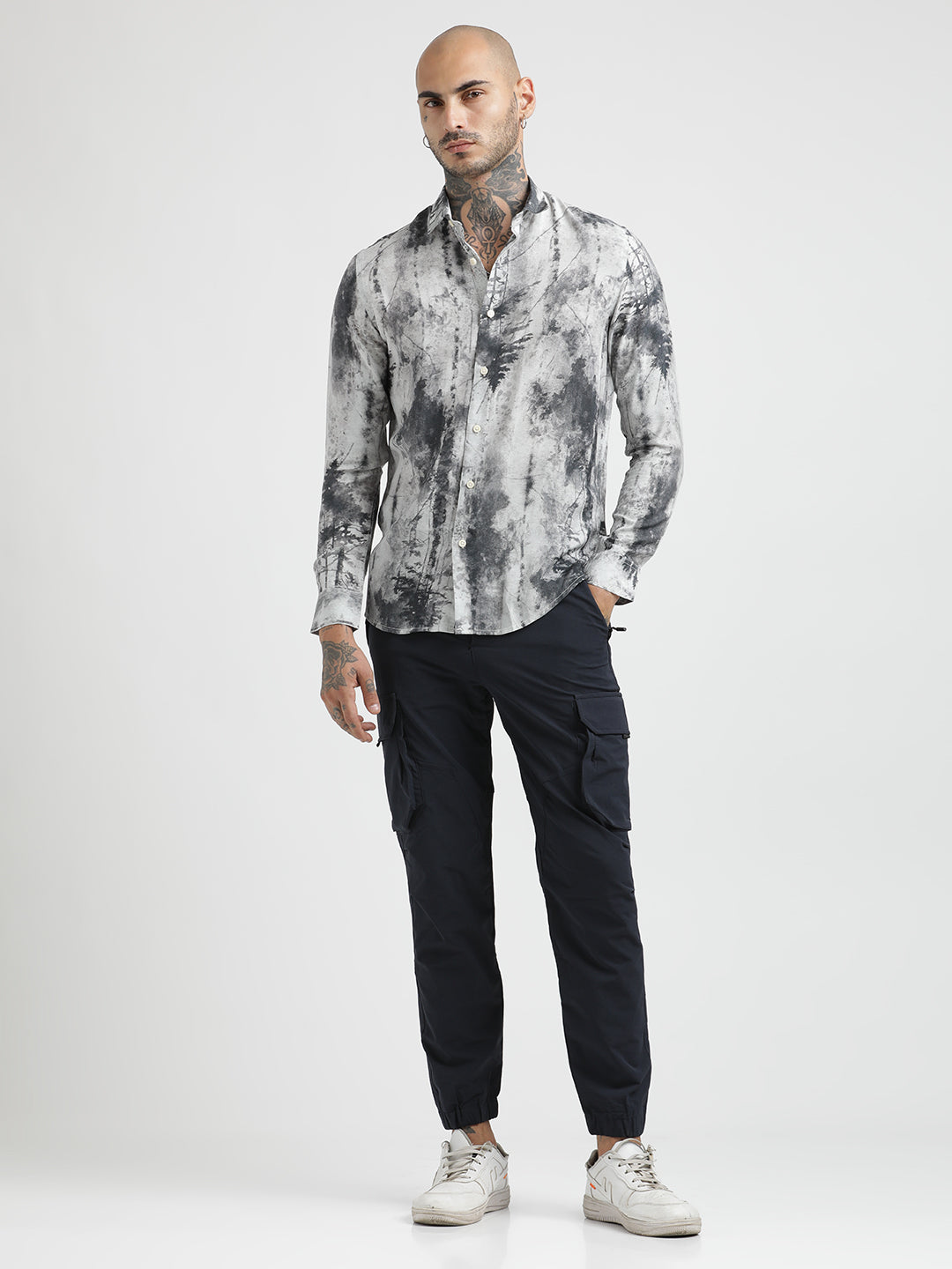 Men Slim Fit Nylon Shirt