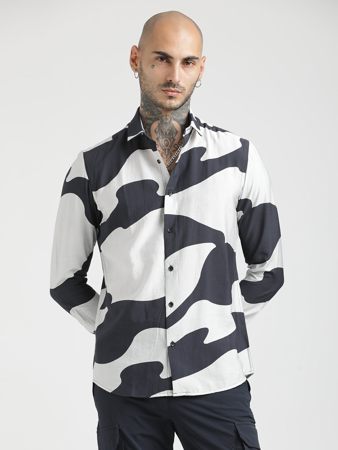 Men Slim Fit Nylon Shirt