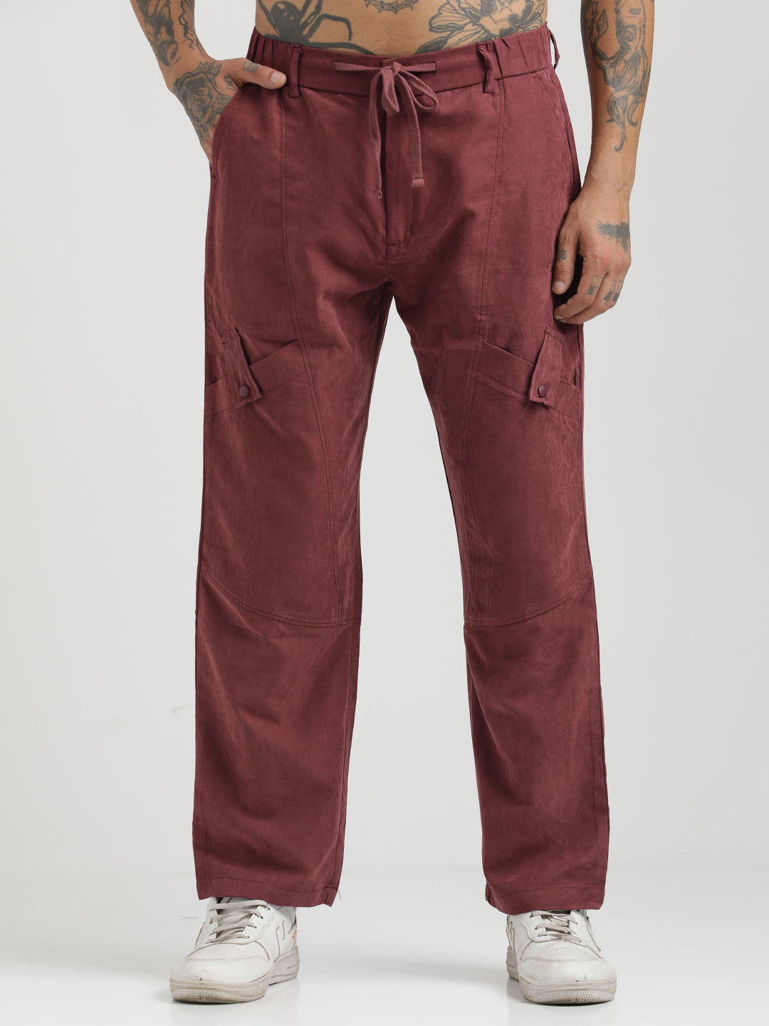 Men Velvet Cargo Trousers