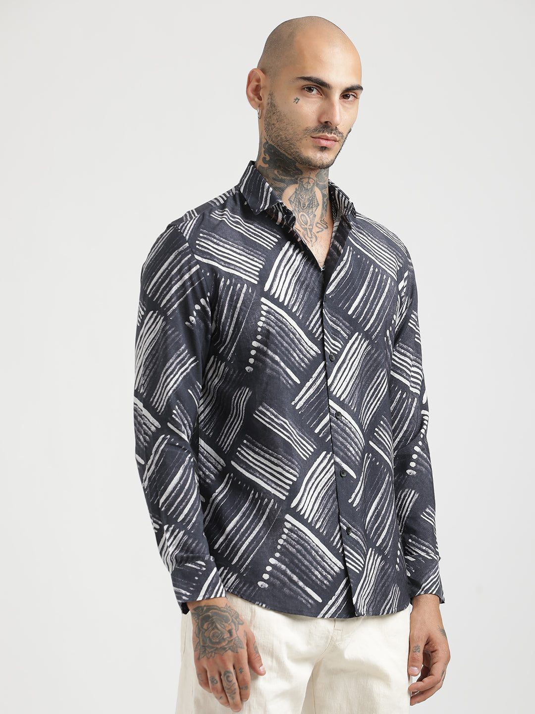 Men Slim Fit Nylon Shirt