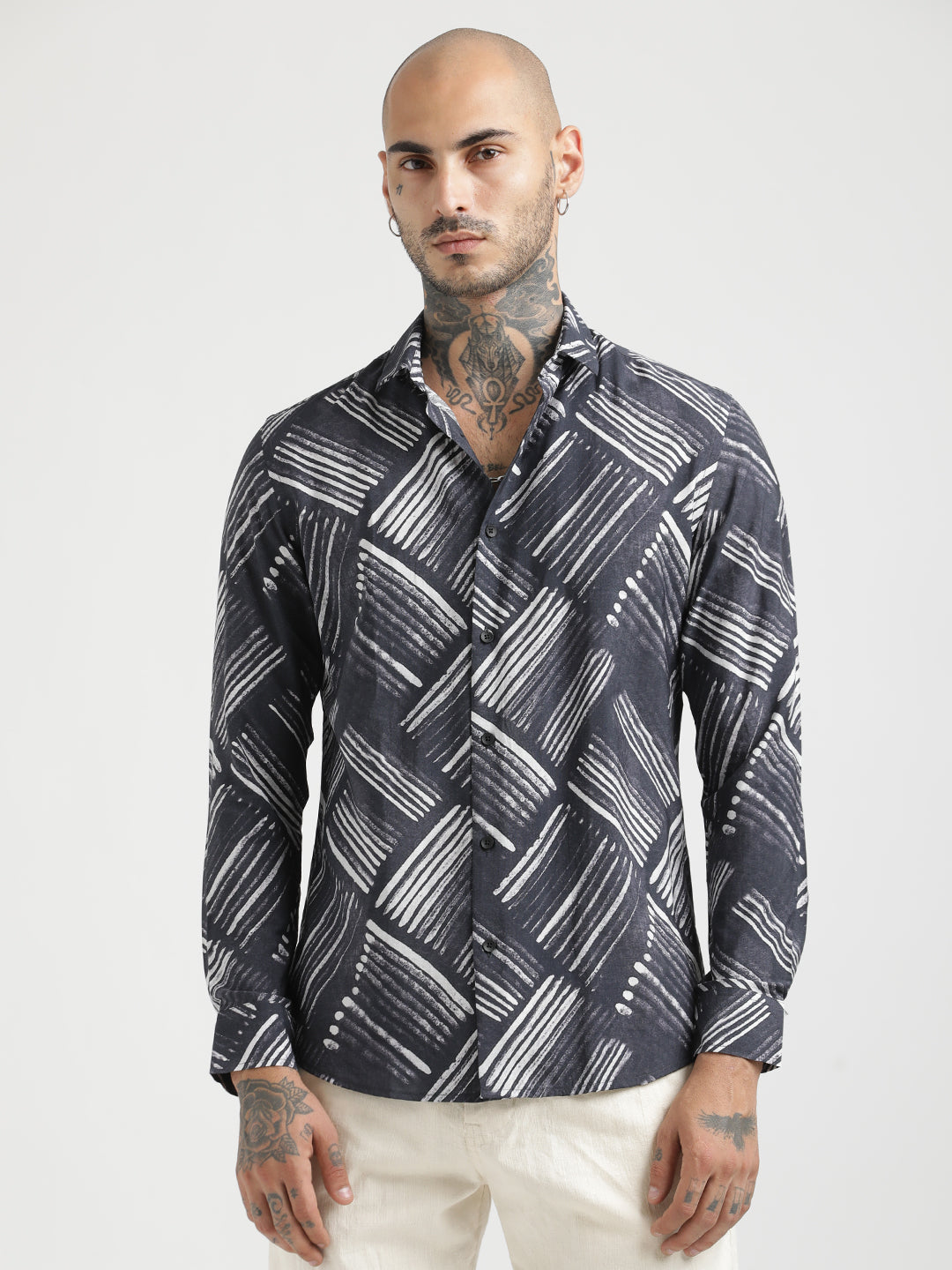 Men Slim Fit Nylon Shirt
