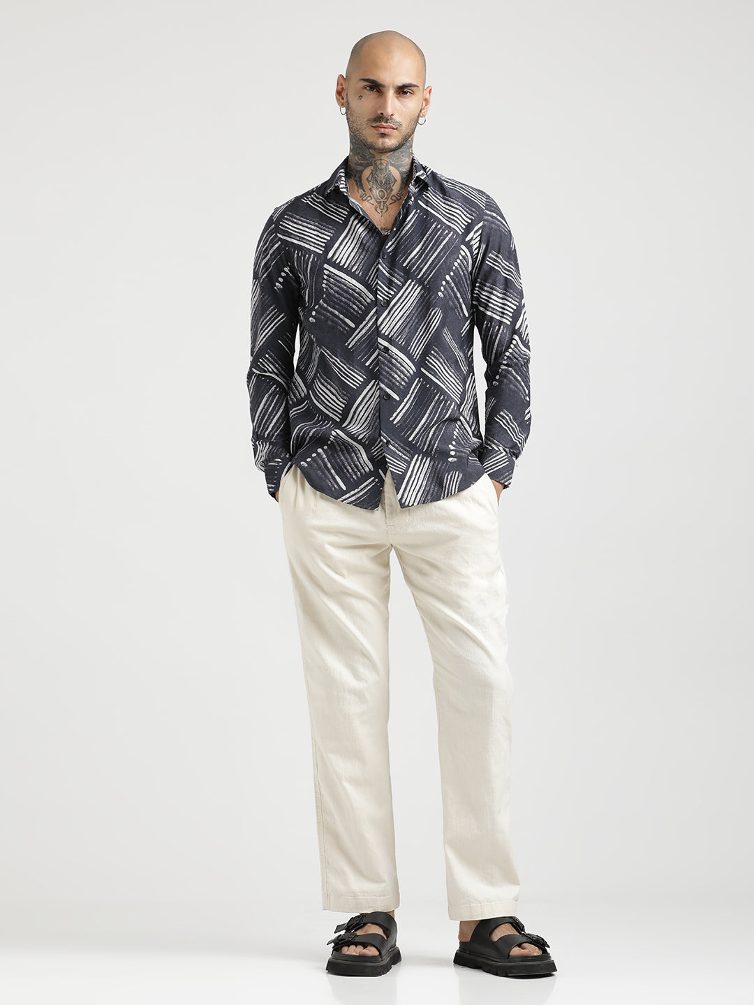 Men Slim Fit Nylon Shirt