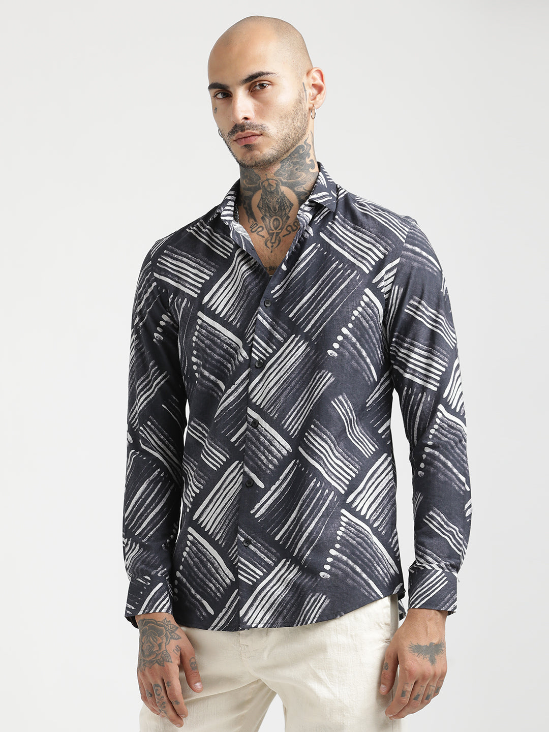 Men Slim Fit Nylon Shirt