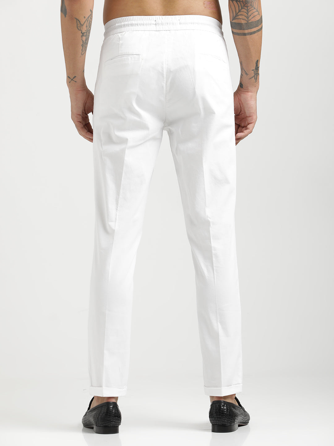 Men Cotton Drawstring Trousers with Pockets
