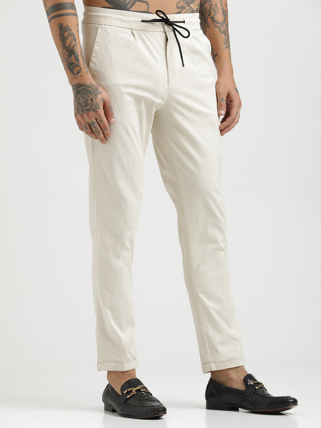 Men Cotton Drawstring Trousers with Pockets