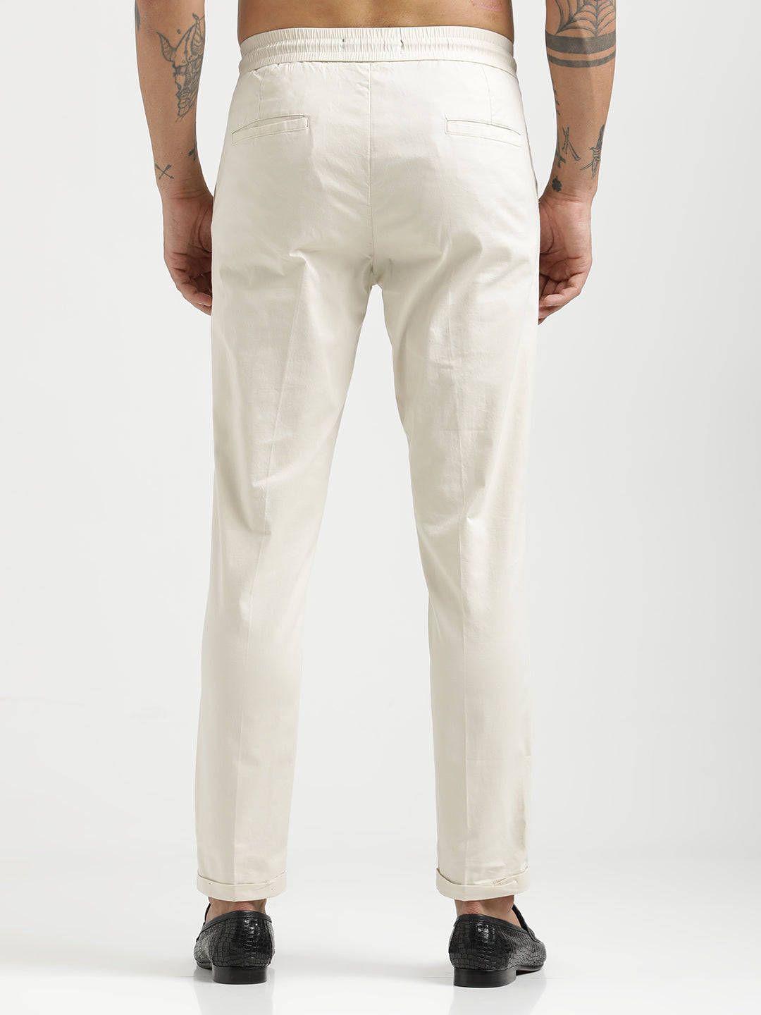 Men Cotton Drawstring Trousers with Pockets