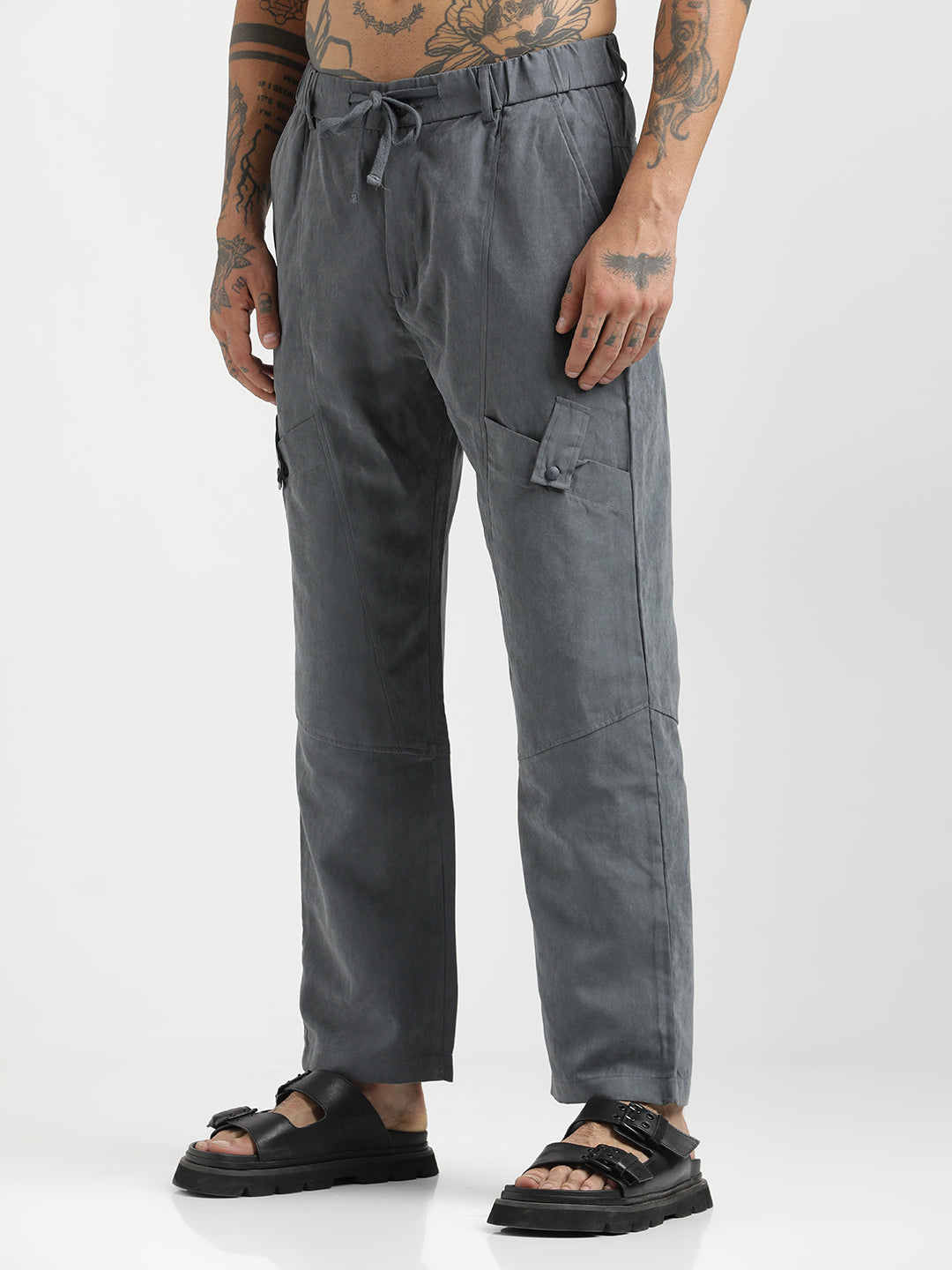 Men Velvet Cargo Trousers