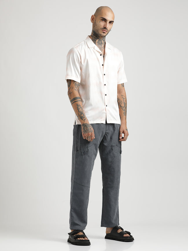 Men Printed Cotton Satin Shirt