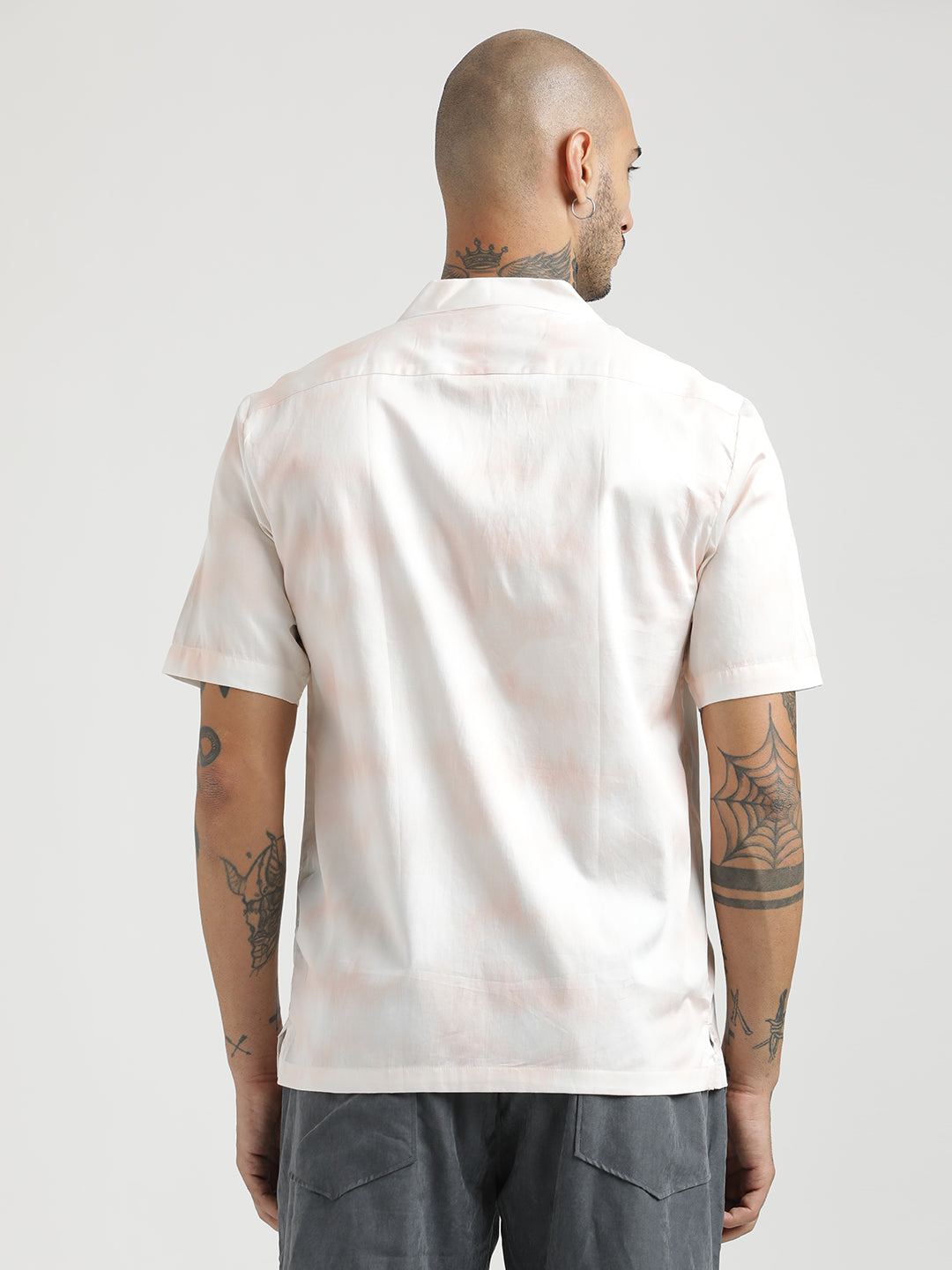 Men Printed Cotton Satin Shirt