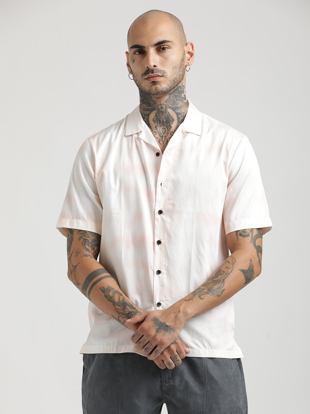 Men Printed Cotton Satin Shirt