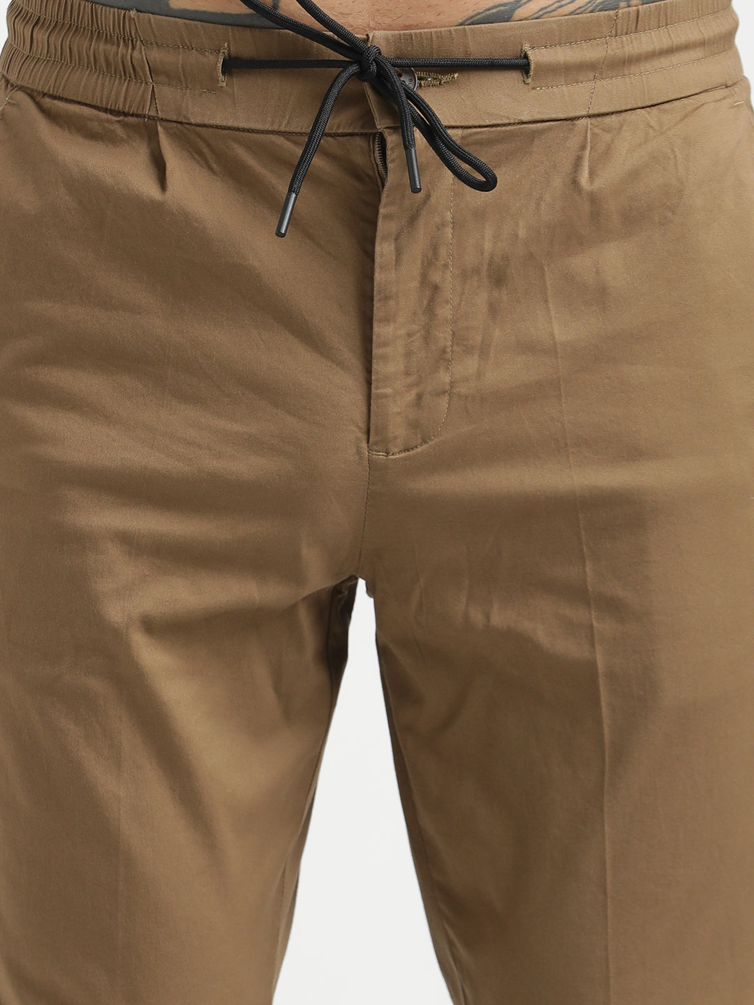 Men Cotton Drawstring Trousers with Pockets