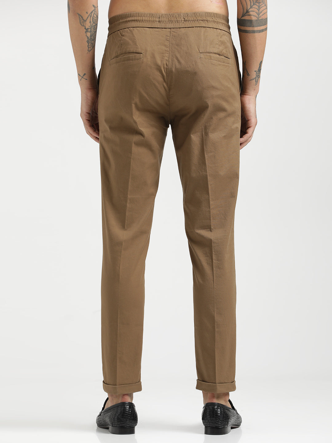 Men Cotton Drawstring Trousers with Pockets