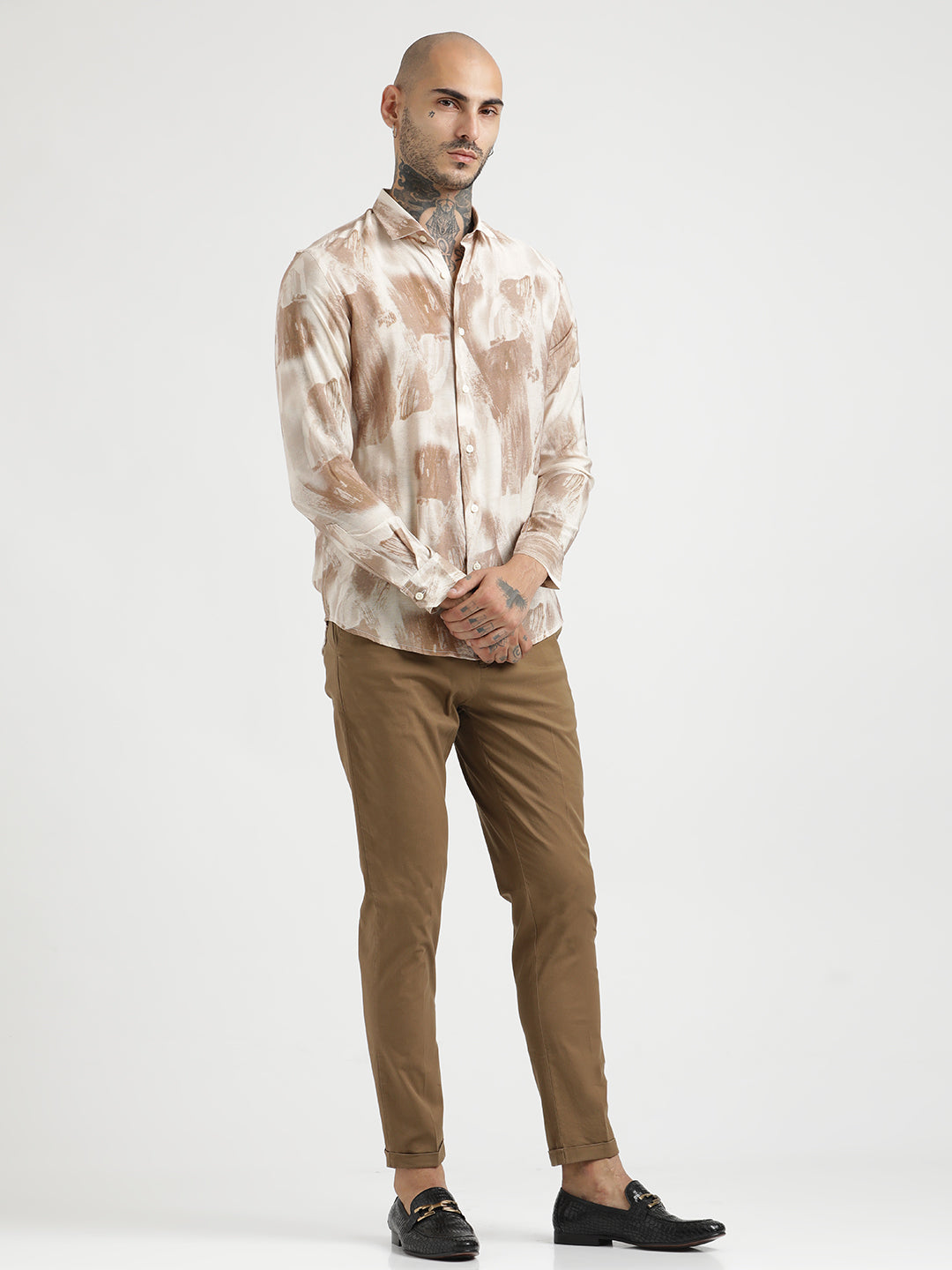 Men Slim Fit Nylon Shirt