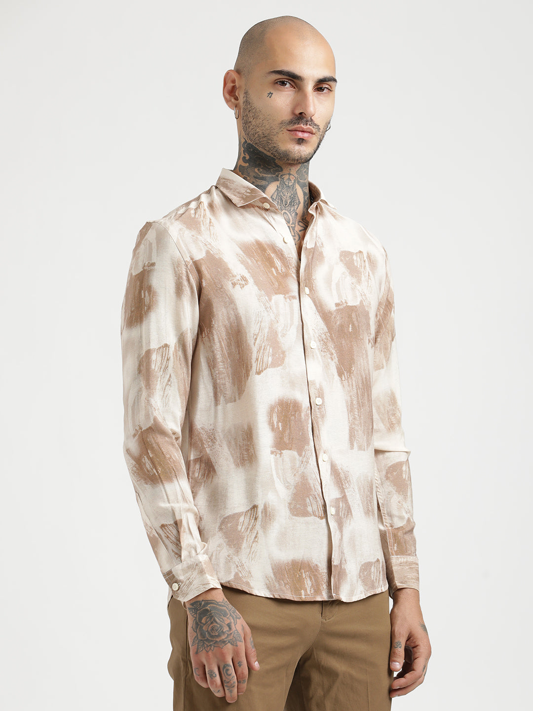 Men Slim Fit Nylon Shirt