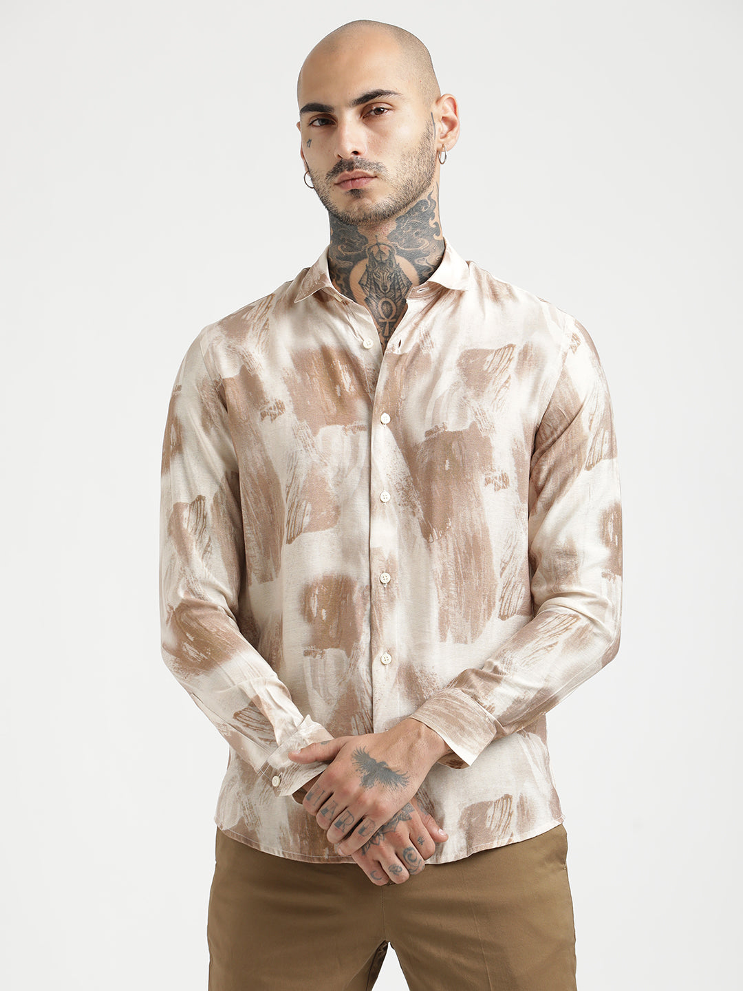 Men Slim Fit Nylon Shirt