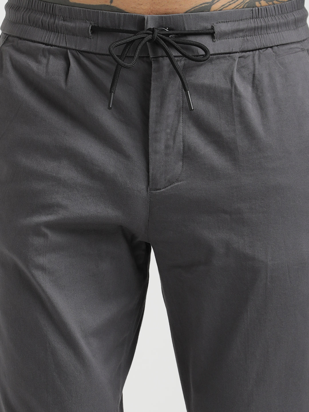 Men Cotton Drawstring Trousers with Pockets