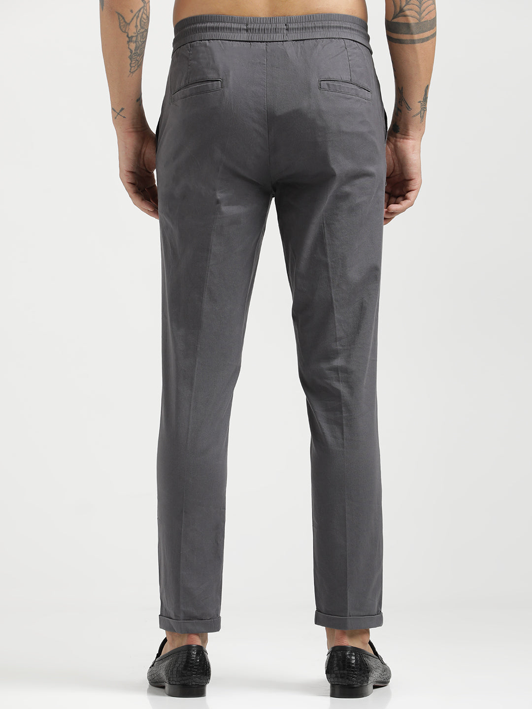 Men Cotton Drawstring Trousers with Pockets