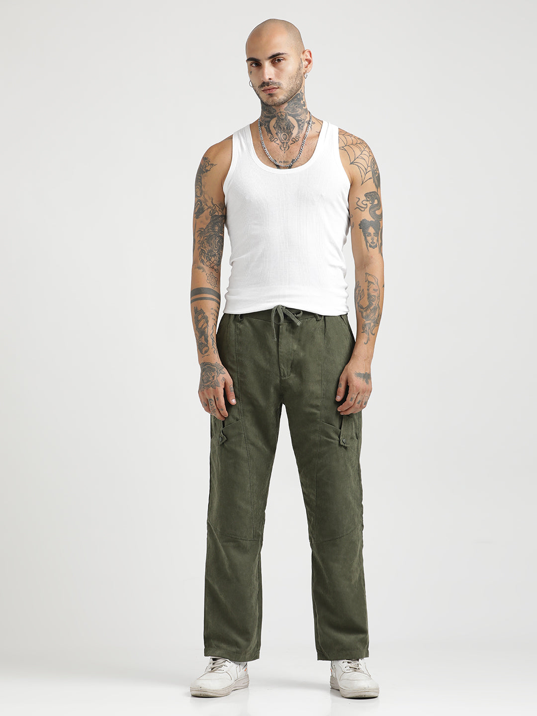 Men  Velvet Cargo Trousers