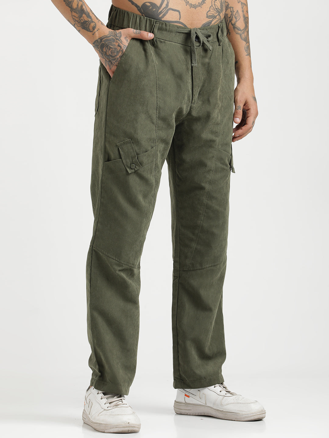 Men  Velvet Cargo Trousers