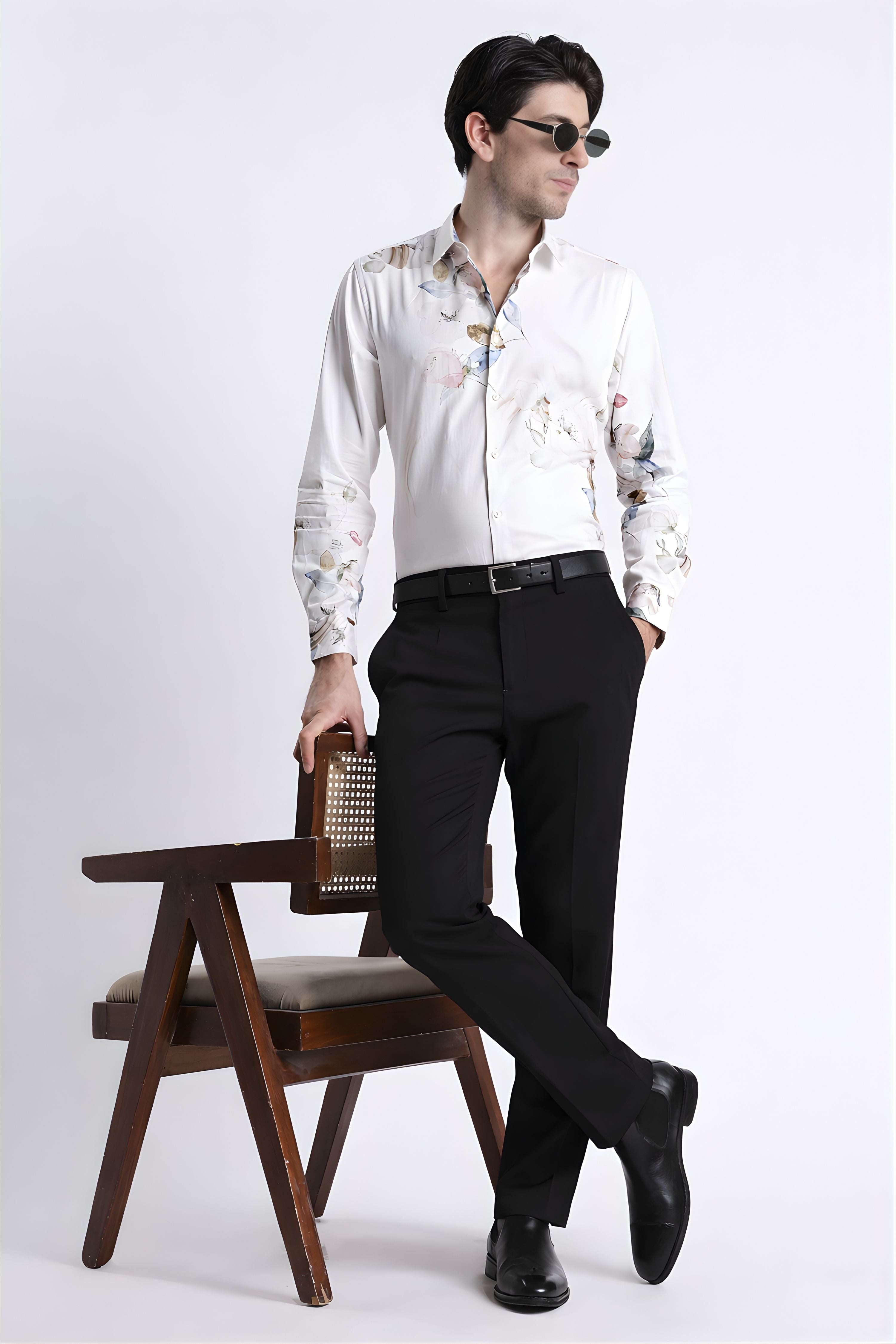 Men Refined Floral Digital Print Shirt