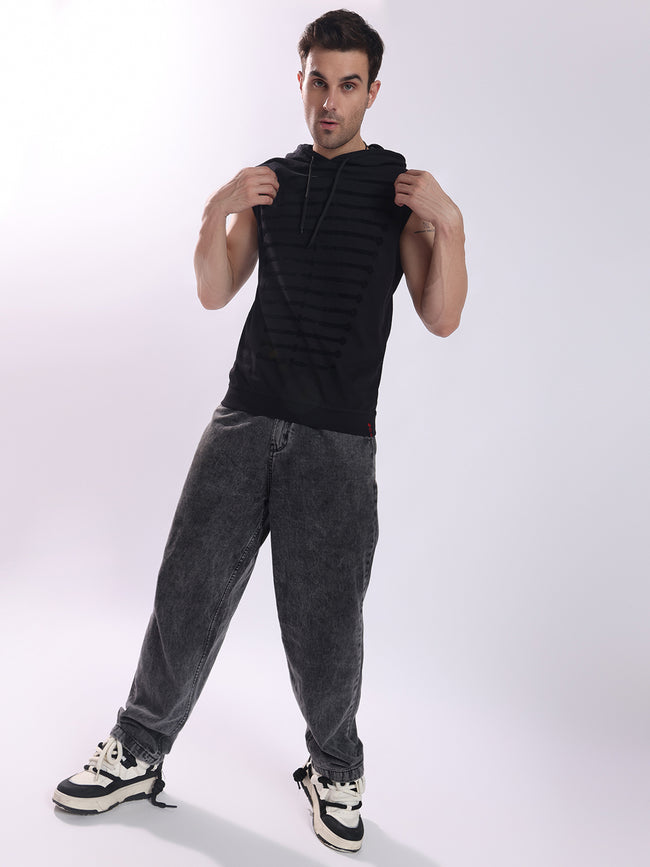 Men Black Cotton Oversized T-Shirt