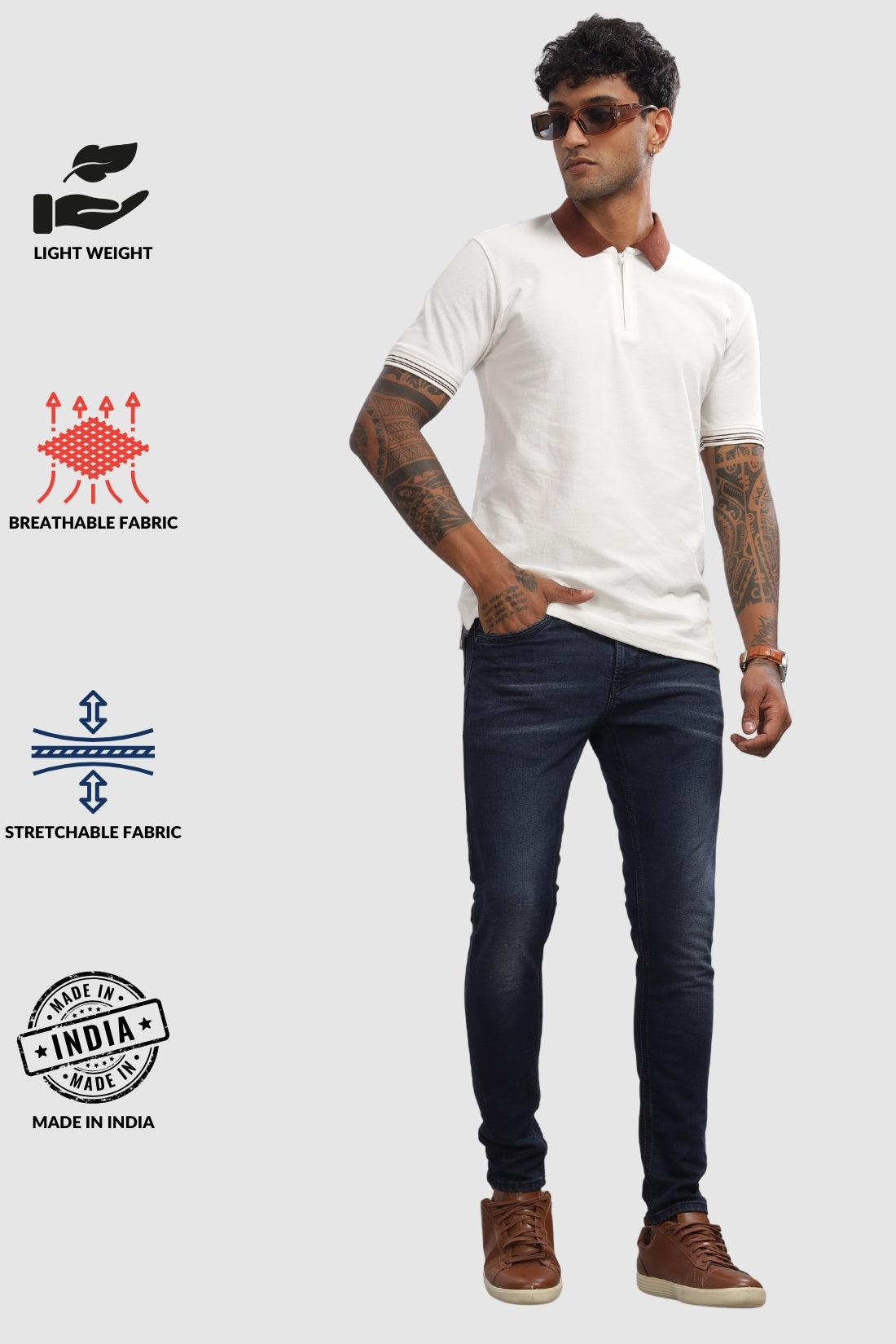 Men Snow White Regular Fit Polo T-Shirt