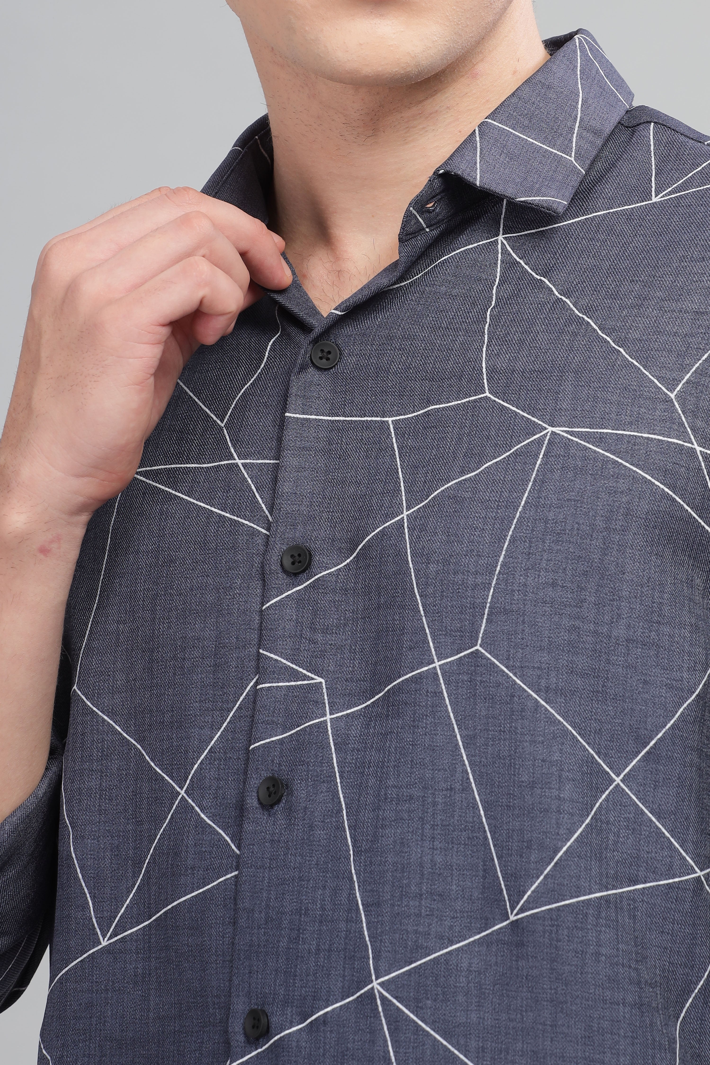 Men Dark Blue Slim Fit Shirt