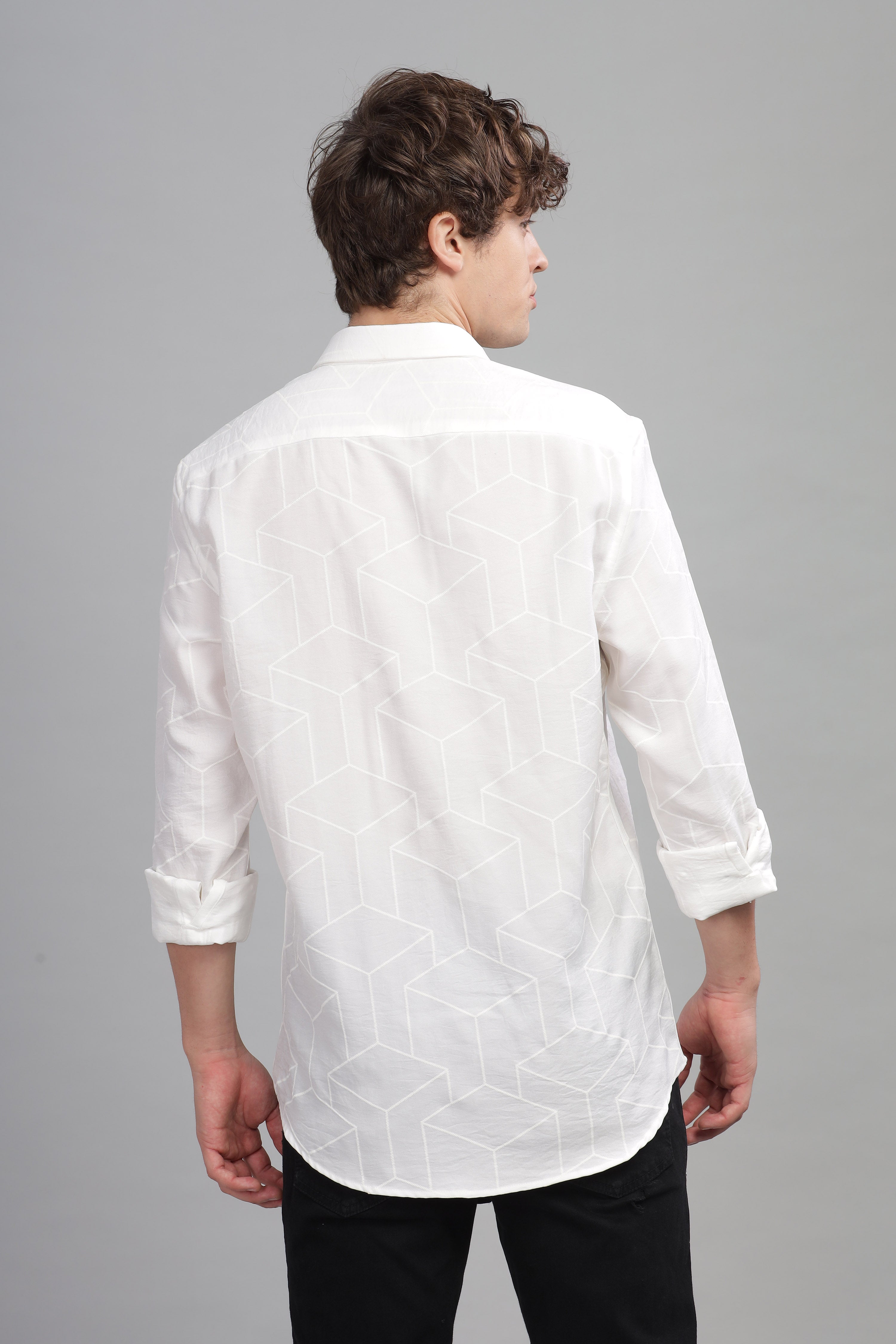 Men White Slim Fit Shirt