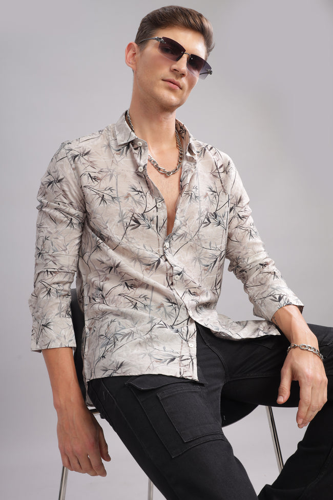 Men Grey Slim Fit Shirt