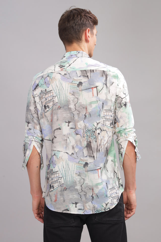 Men Light Blue Slim Fit Shirt