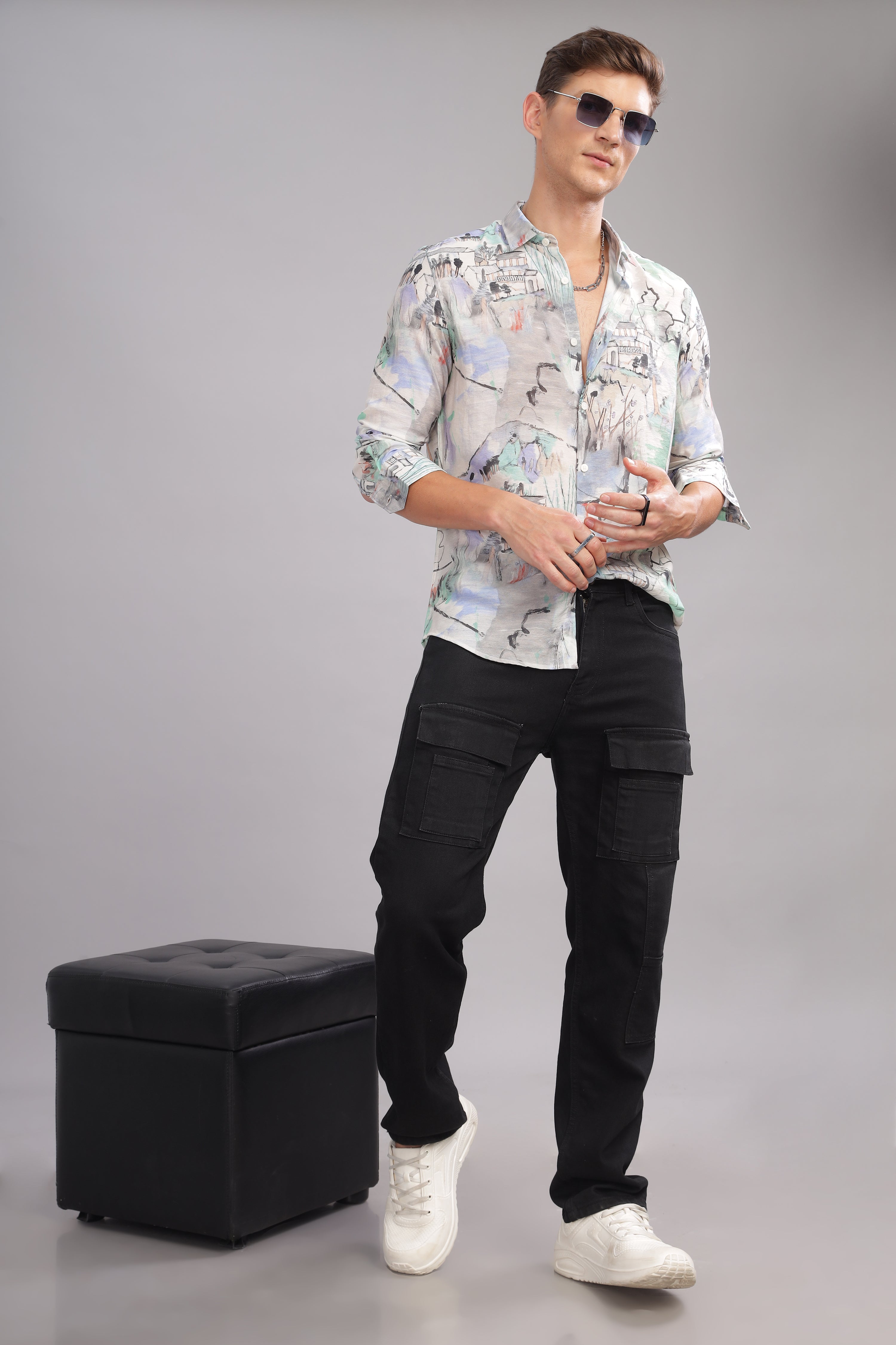 Men Light Blue Slim Fit Shirt