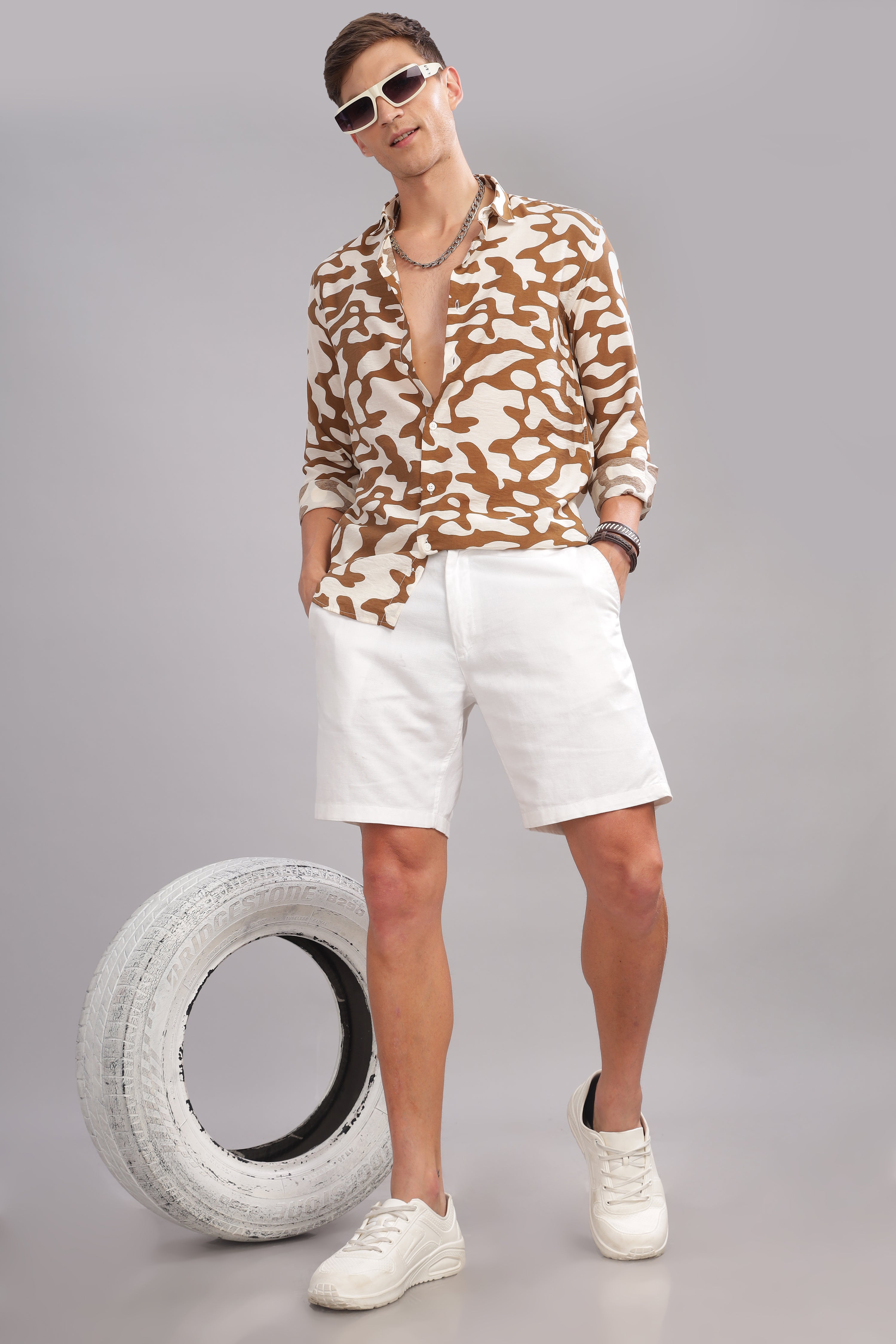 Men Brown Slim Fit Shirt