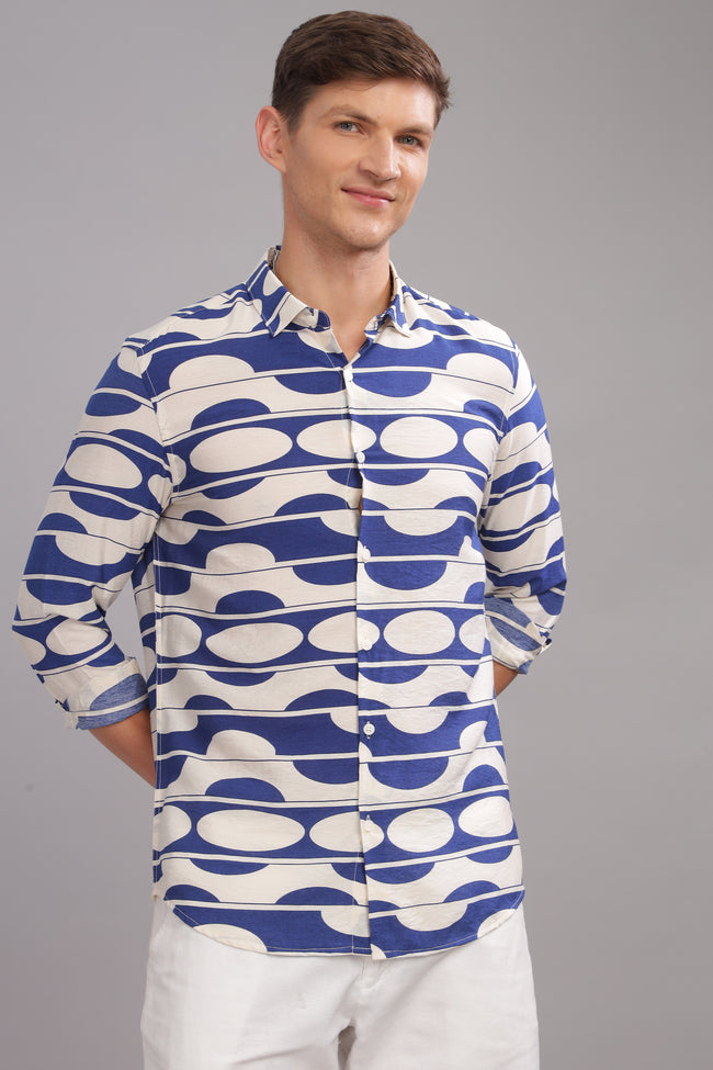 Men Dark Blue Slim Fit Shirt
