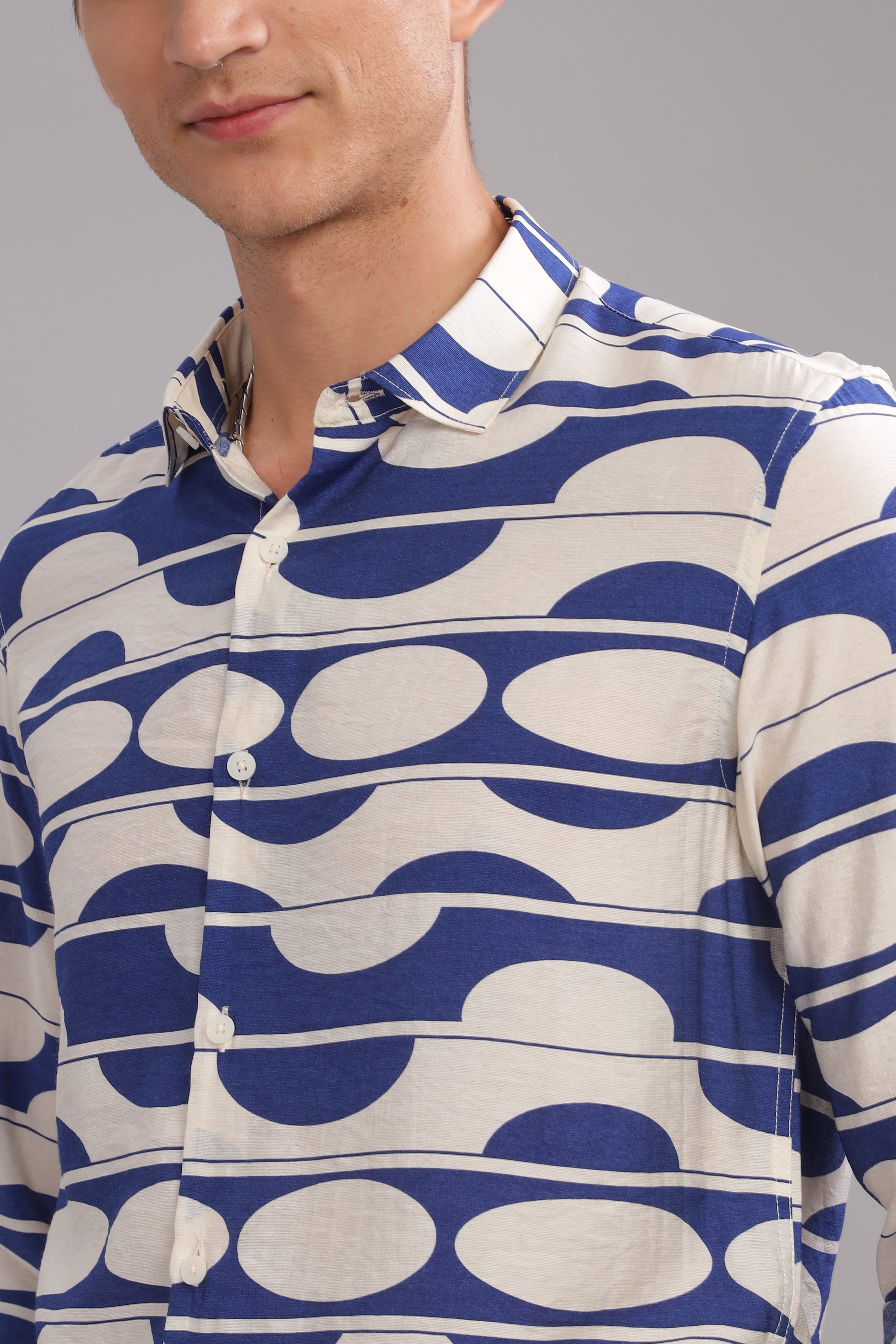 Men Dark Blue Slim Fit Shirt