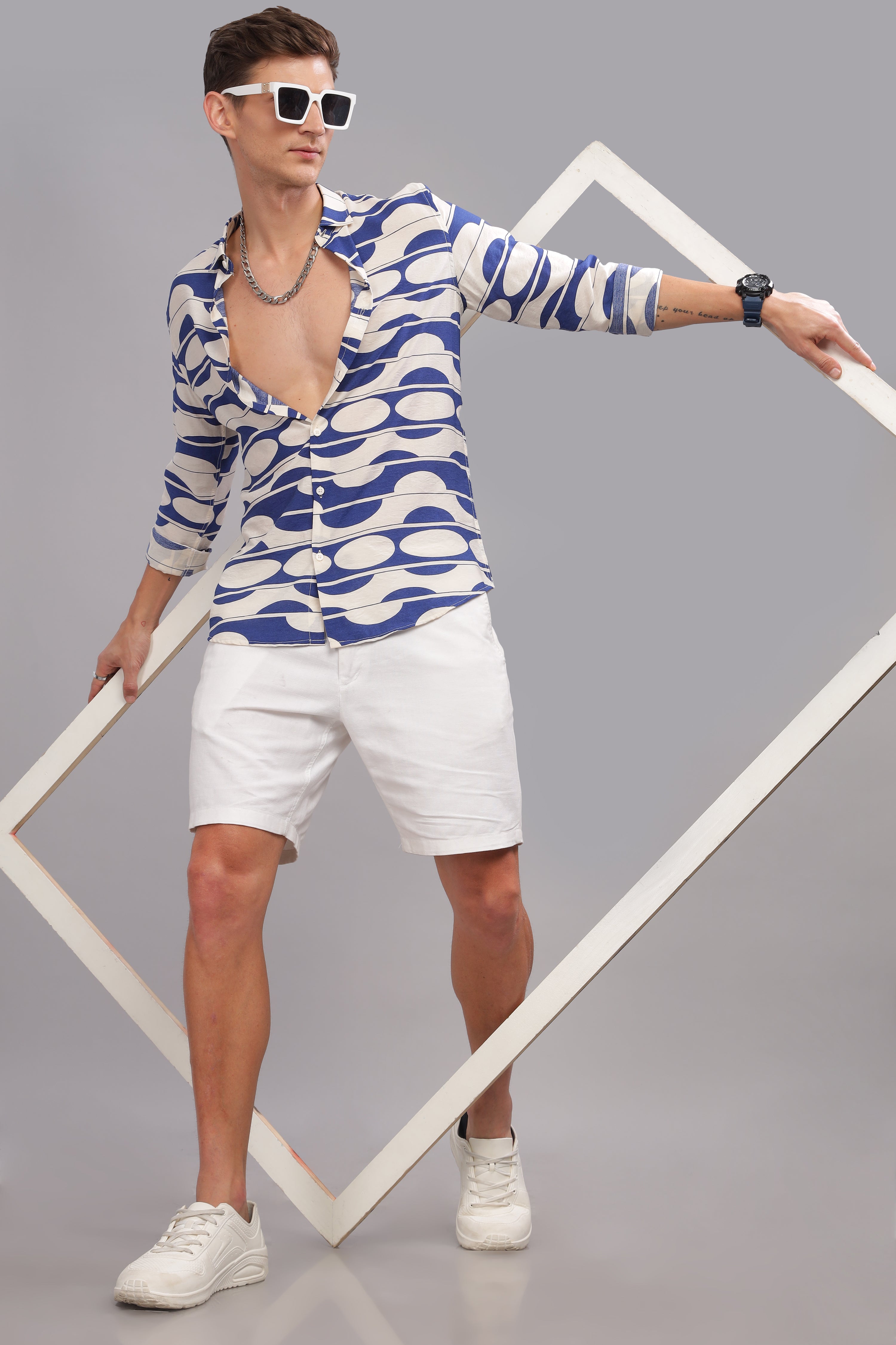 Men Dark Blue Slim Fit Shirt