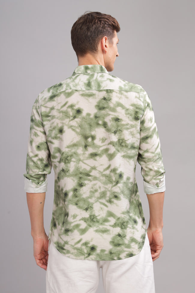 Men Light Green Slim Fit Shirt