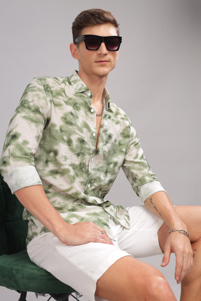 Men Light Green Slim Fit Shirt