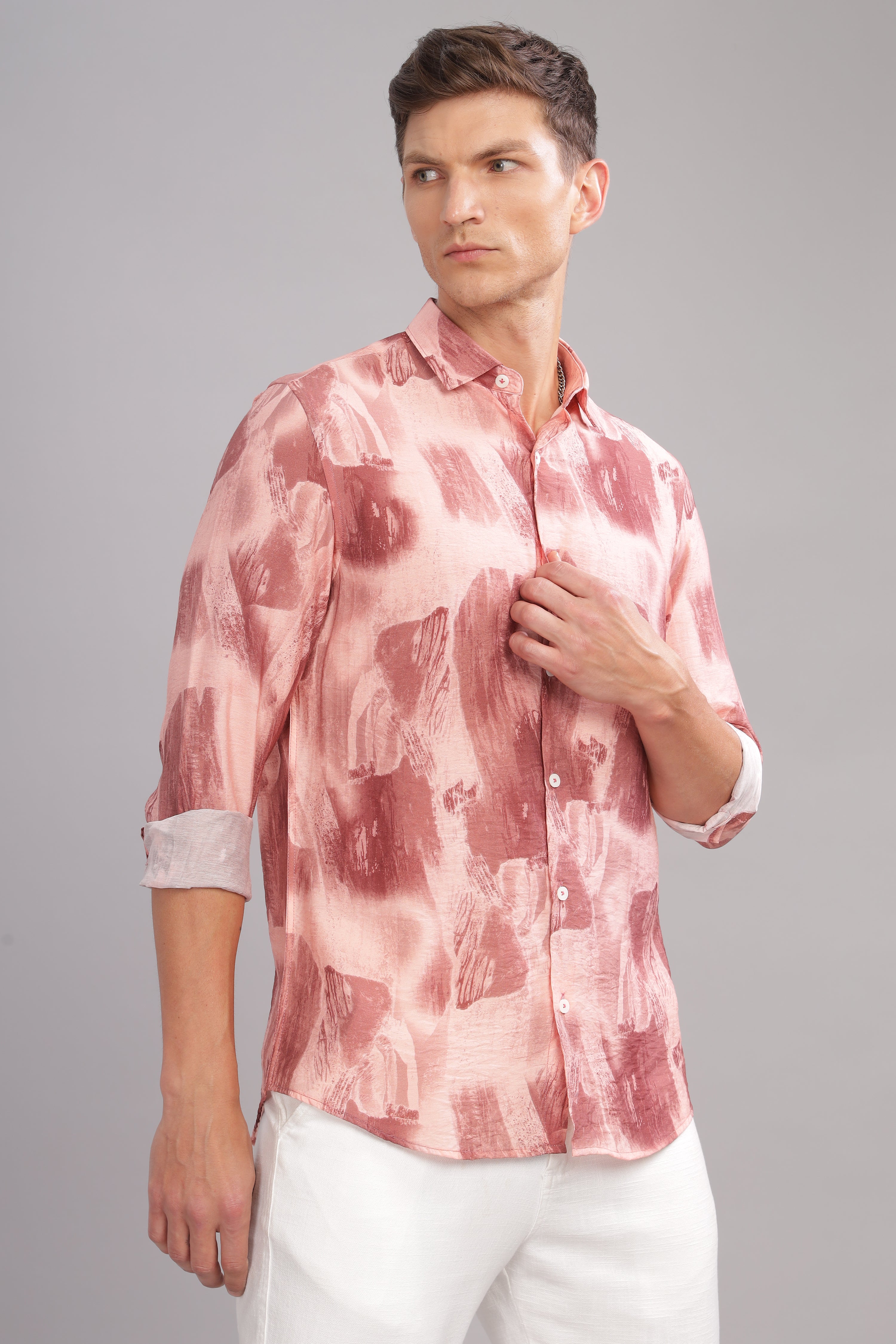 Men Pink Slim Fit Shirt
